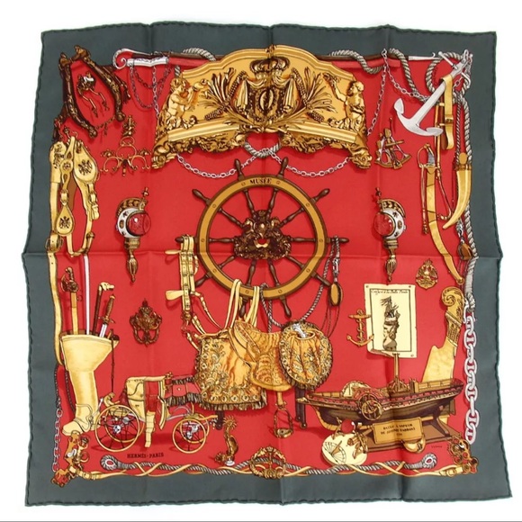 AUTH HERMES Petit Carre MUSEE Silk Scarf - Picture 2 of 8